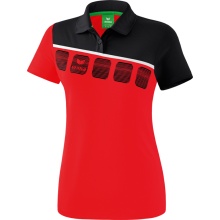 Erima Spprt-Polo 5C (100% Polyester) rot/schwarz Damen